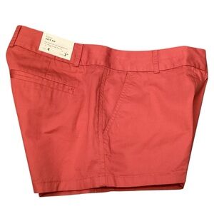 J. Crew City Fit Cotton Chino Broken In Shorts,‎ Size 4 Style 36234 Sienna NEW